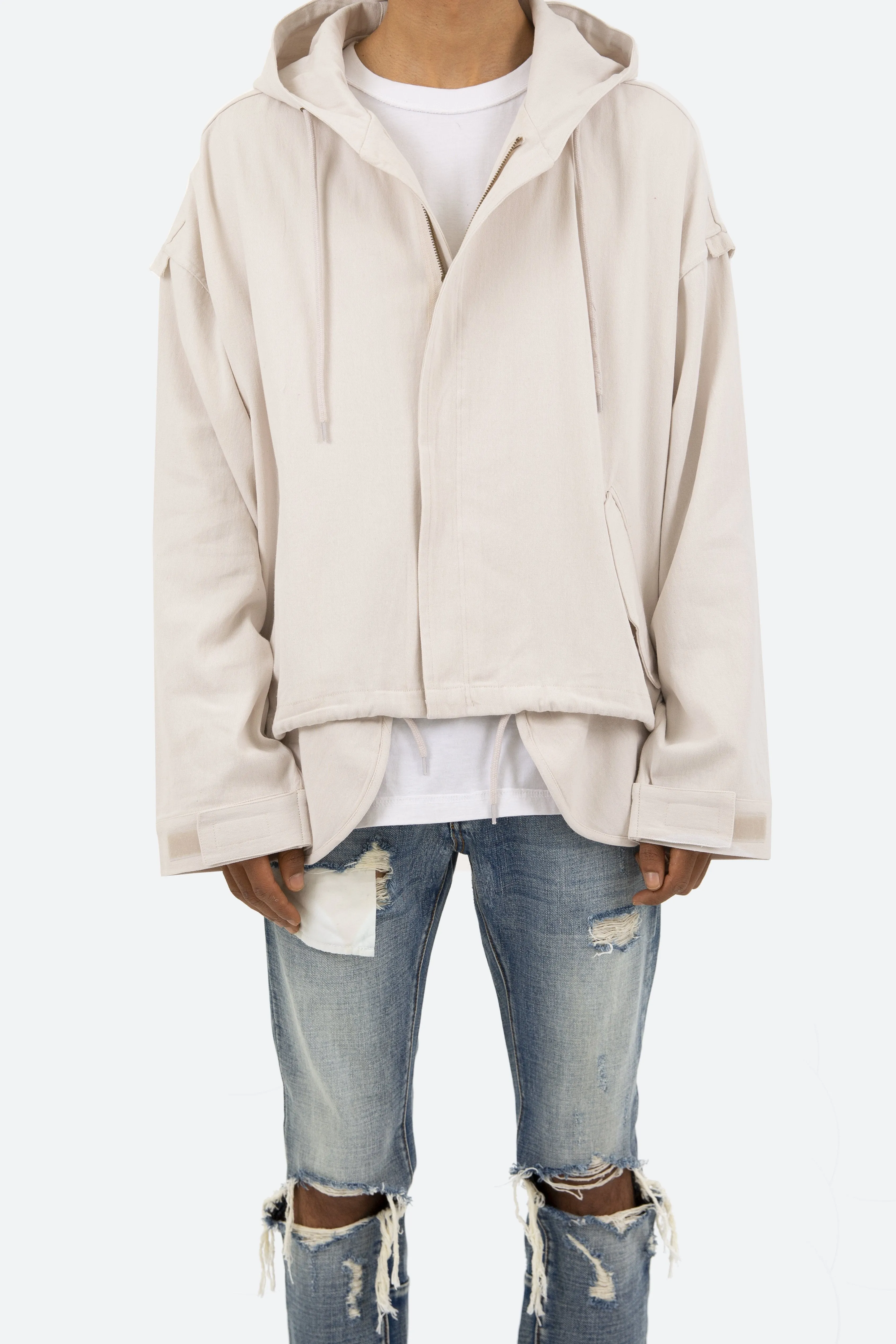 Deconstructed Twill Jacket - Pale Tan