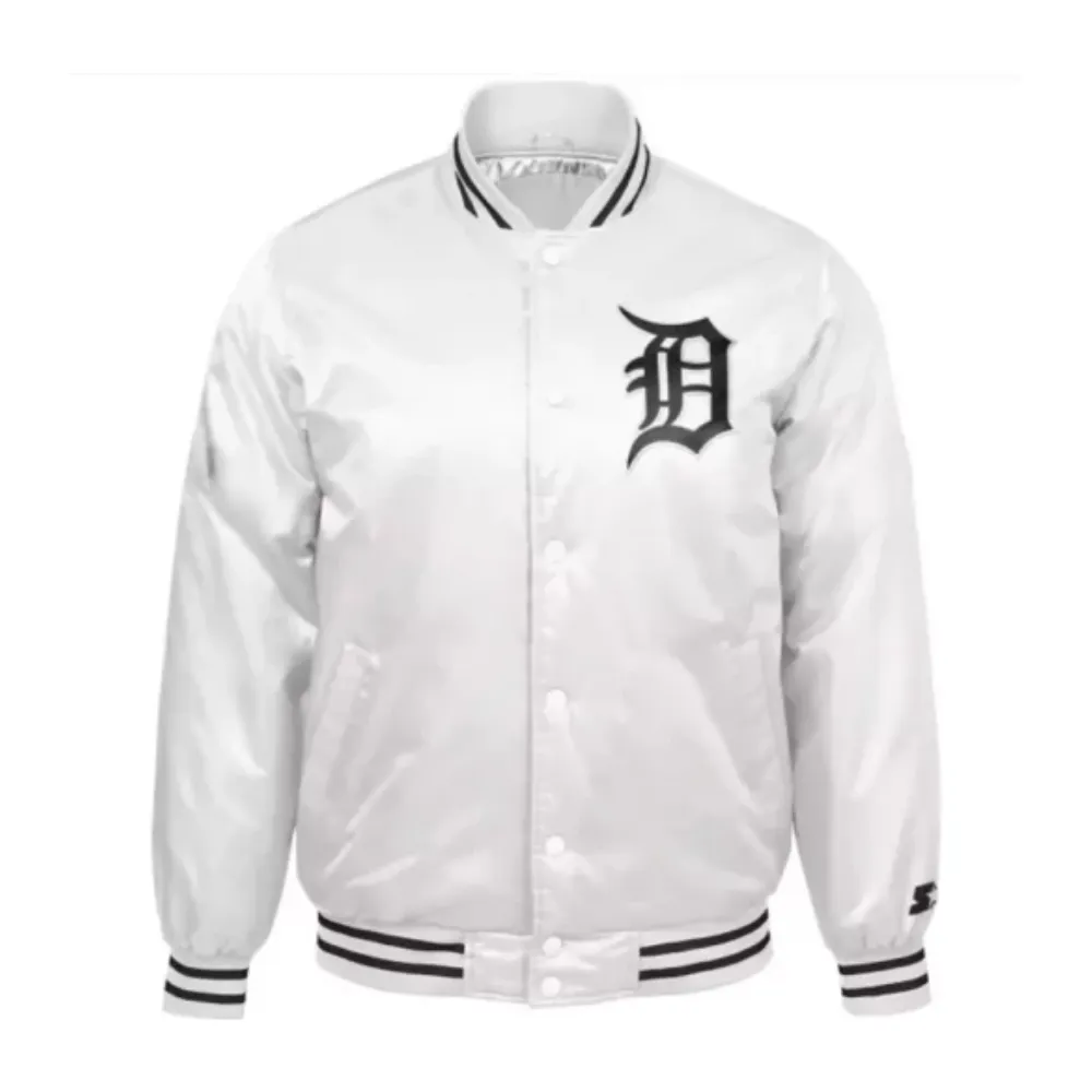 Detroit Tigers White Varsity Jacket