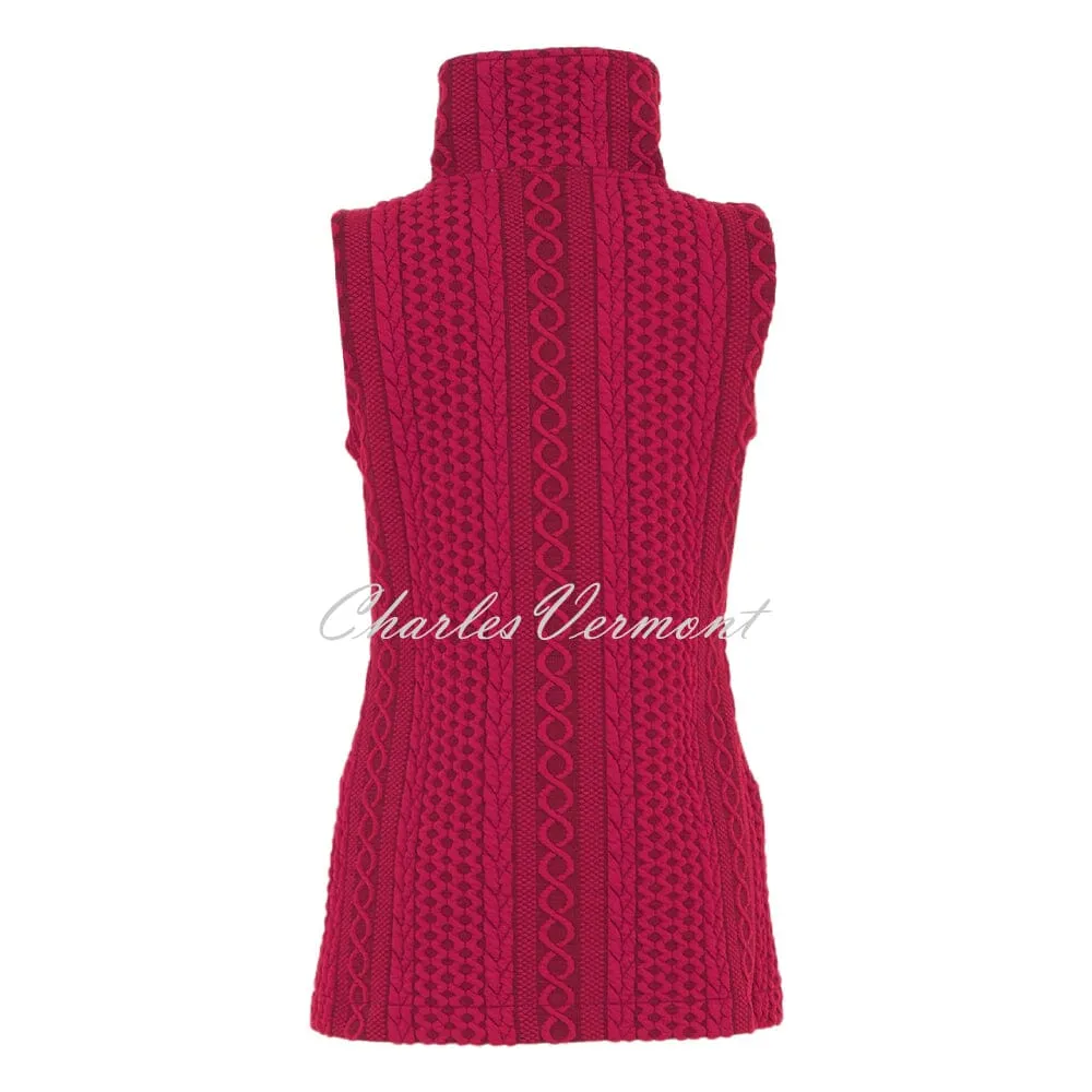 Dolcezza 'Colourful Sporty Chic' Patterned Gilet - Style 74201 (Fuchsia)