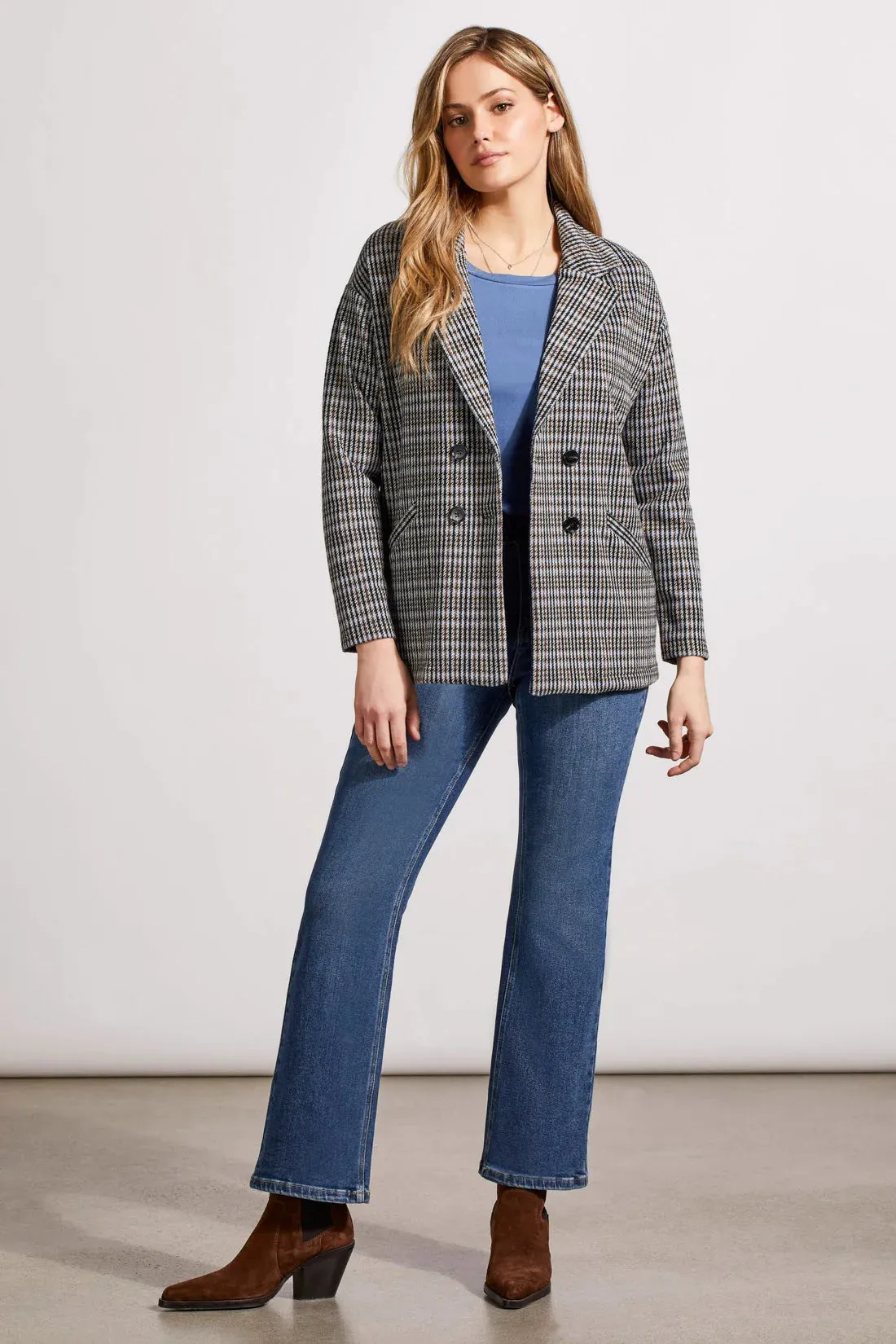 Double-Breasted Knit Blazer