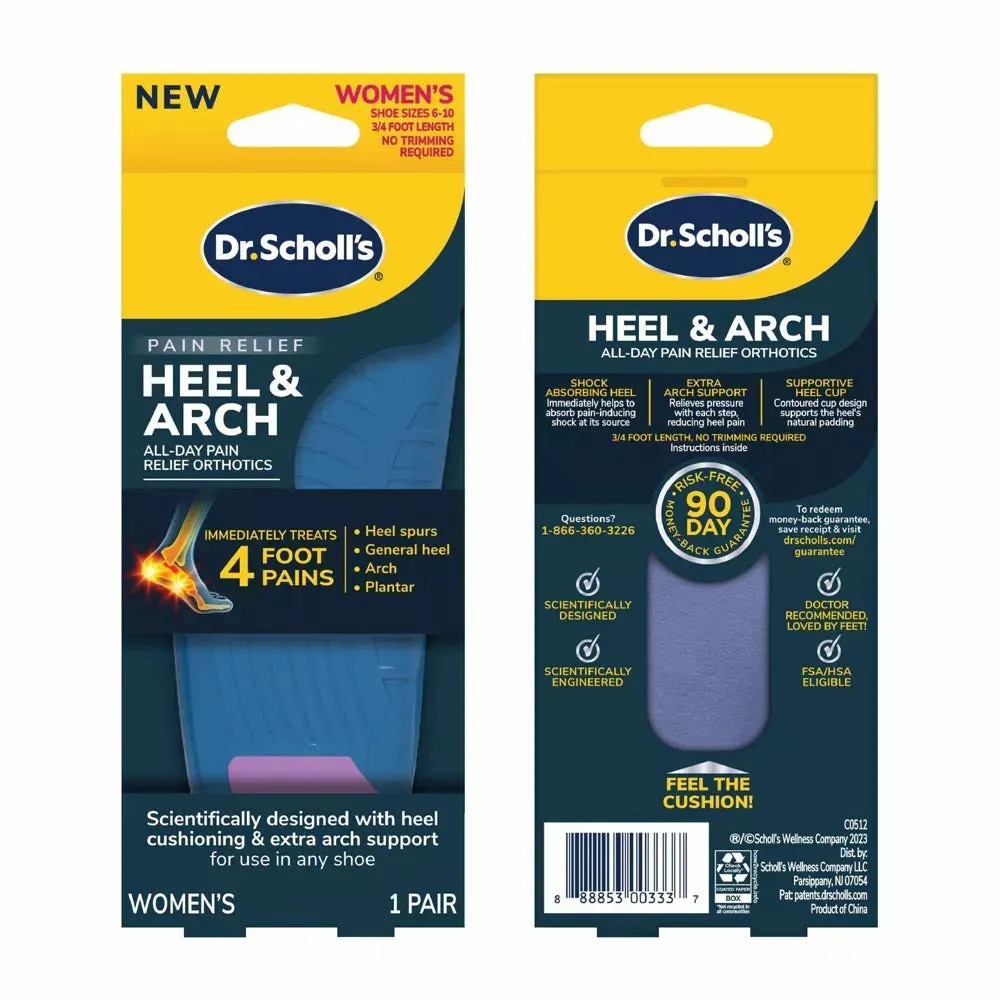 Dr. Scholl's Heel & Arch All-Day Pain Relief Orthotics Men & Women