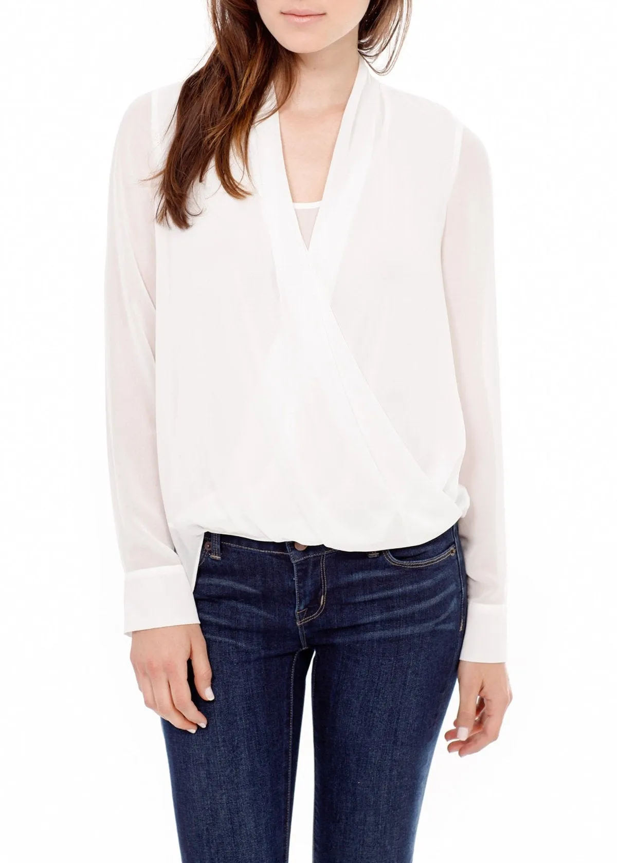 Drape Front Asymmetrical Elegant Blouse