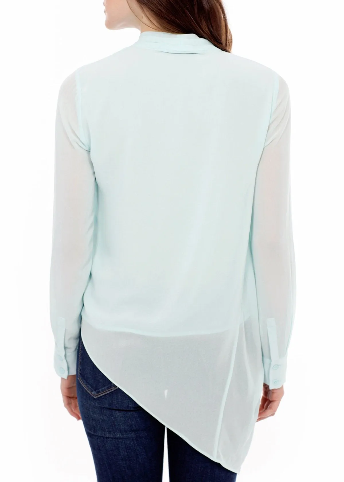 Drape Front Asymmetrical Elegant Blouse