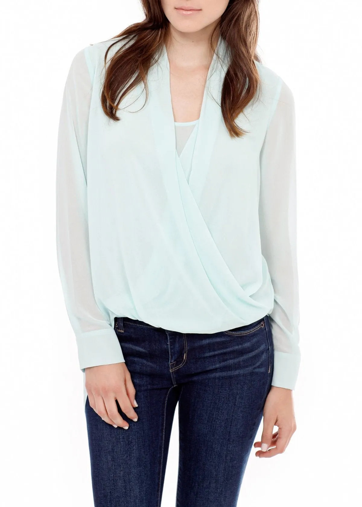 Drape Front Asymmetrical Elegant Blouse