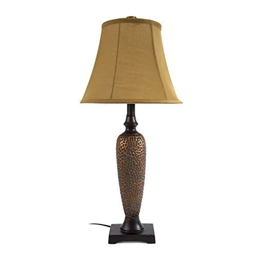 ELEGANT DESIGNS LC1000-HBZ THREE PACK LAMP SET (2 TABLE LAMPS, 1 FLOOR LAMP), HAMMERED BRONZE