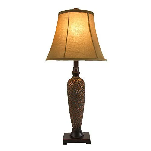 ELEGANT DESIGNS LC1000-HBZ THREE PACK LAMP SET (2 TABLE LAMPS, 1 FLOOR LAMP), HAMMERED BRONZE