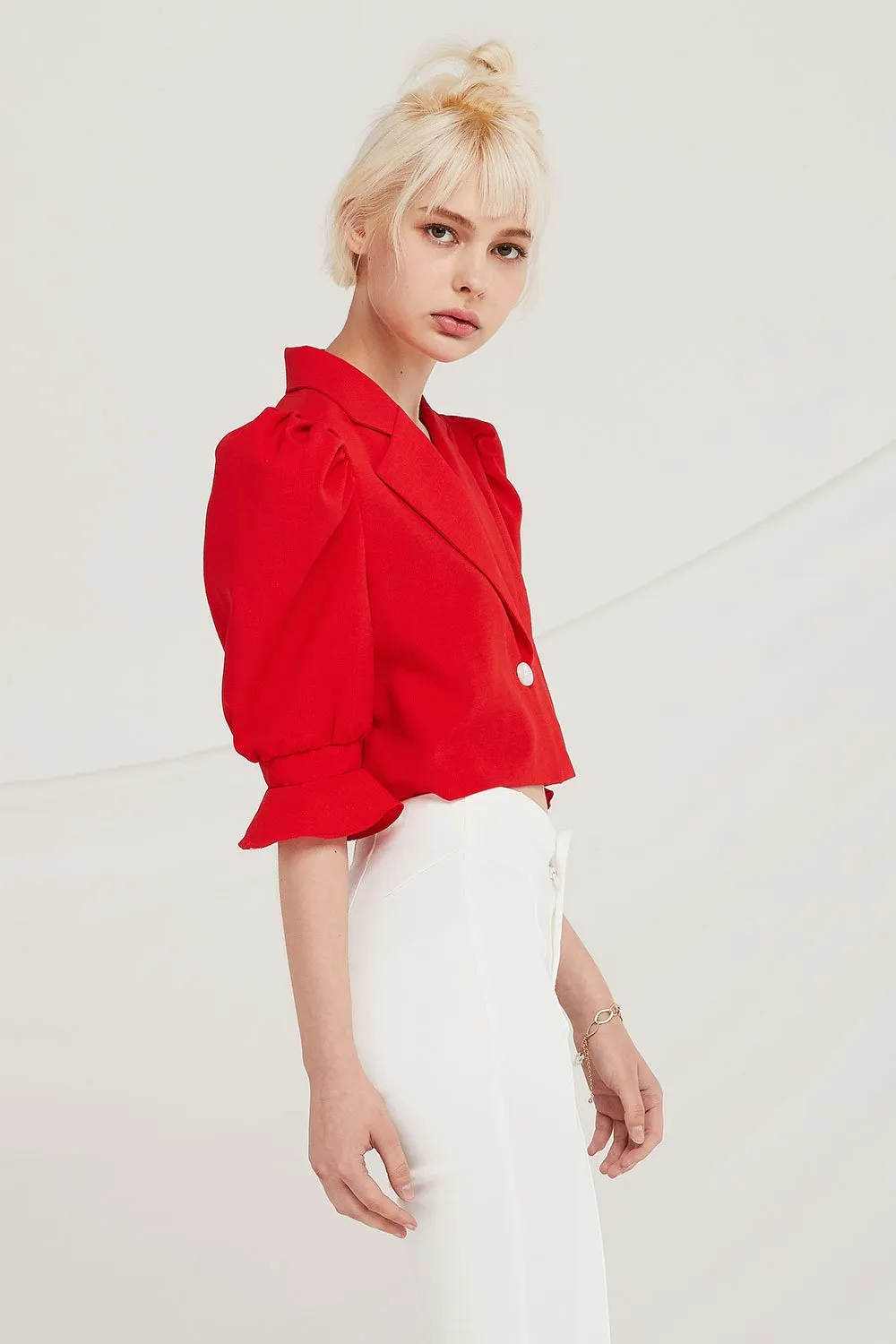 Elisa Puff Sleeve Crop Jacket