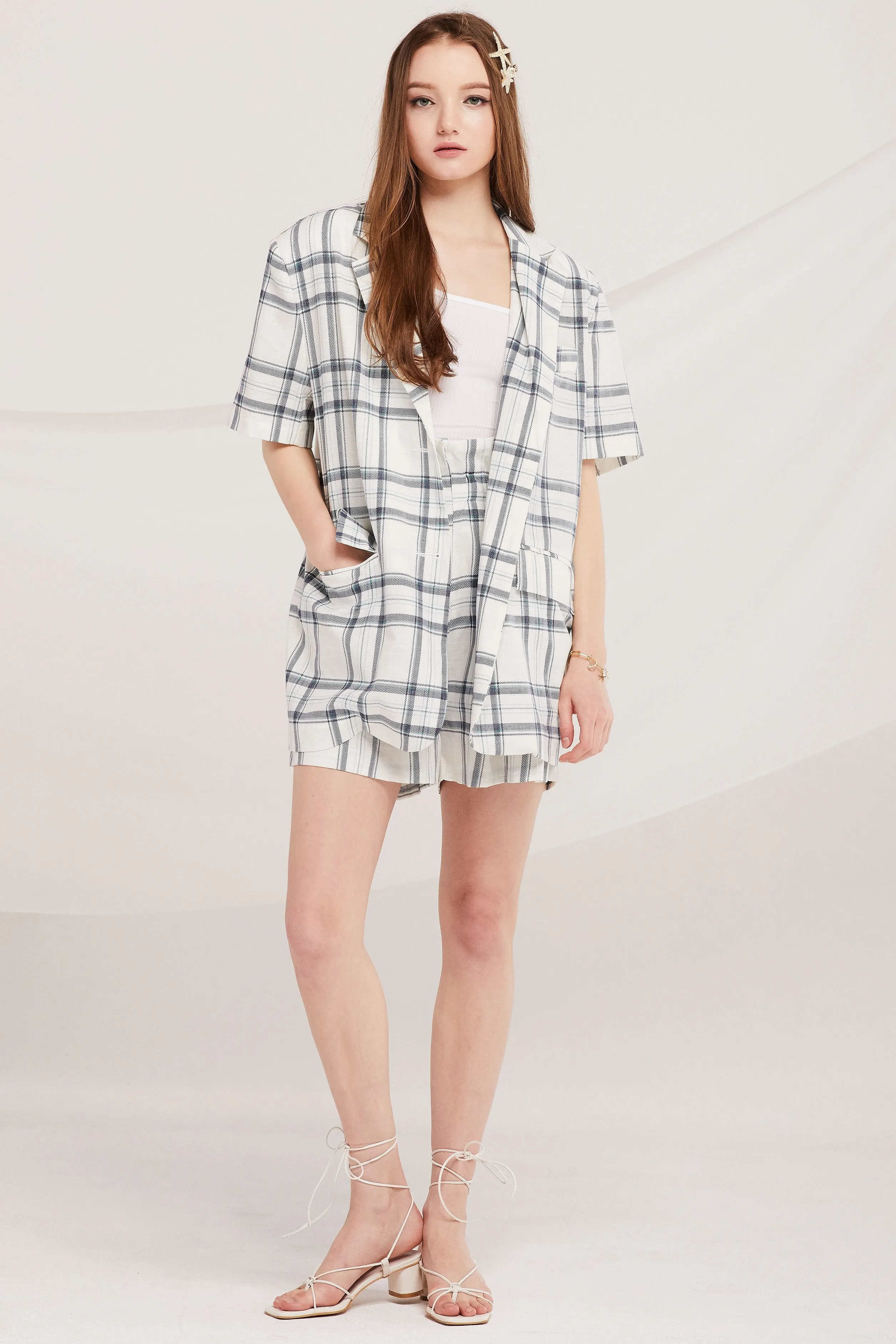 Elliot Belted Plaid Jacket