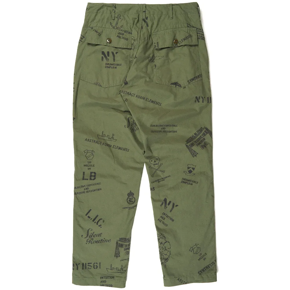 Fatigue Pant 'Olive Graffiti Print Ripstop'