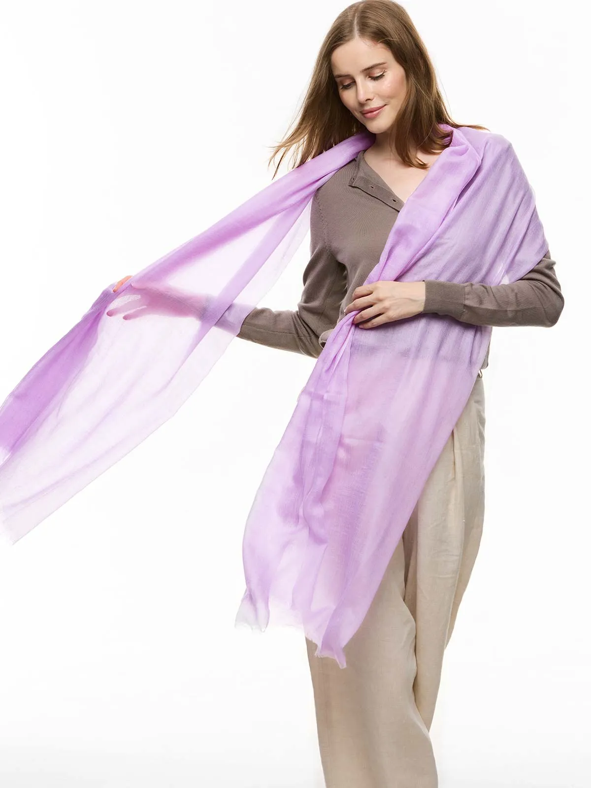 Featherlight Lilac Cashmere Scarf