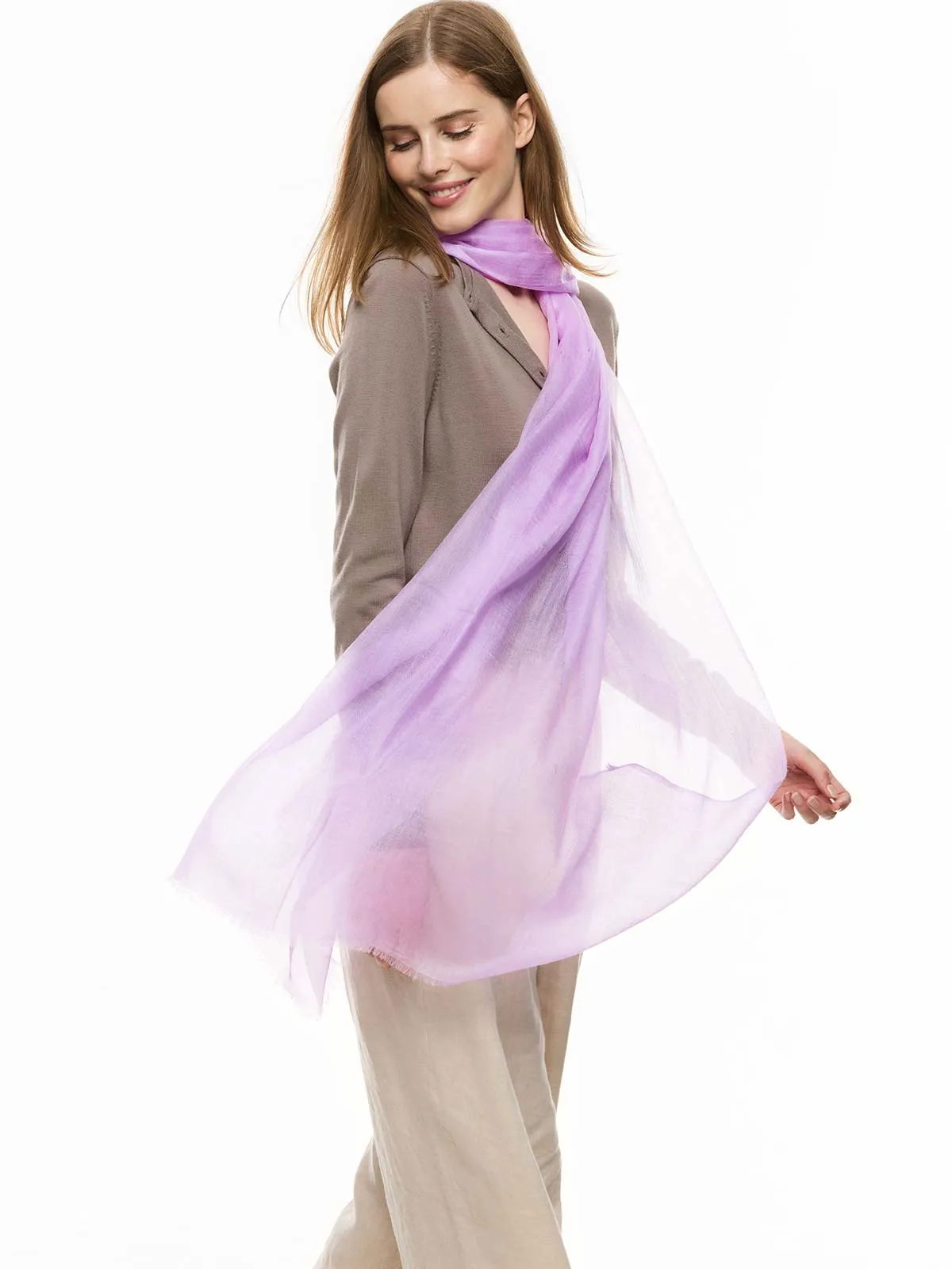 Featherlight Lilac Cashmere Scarf