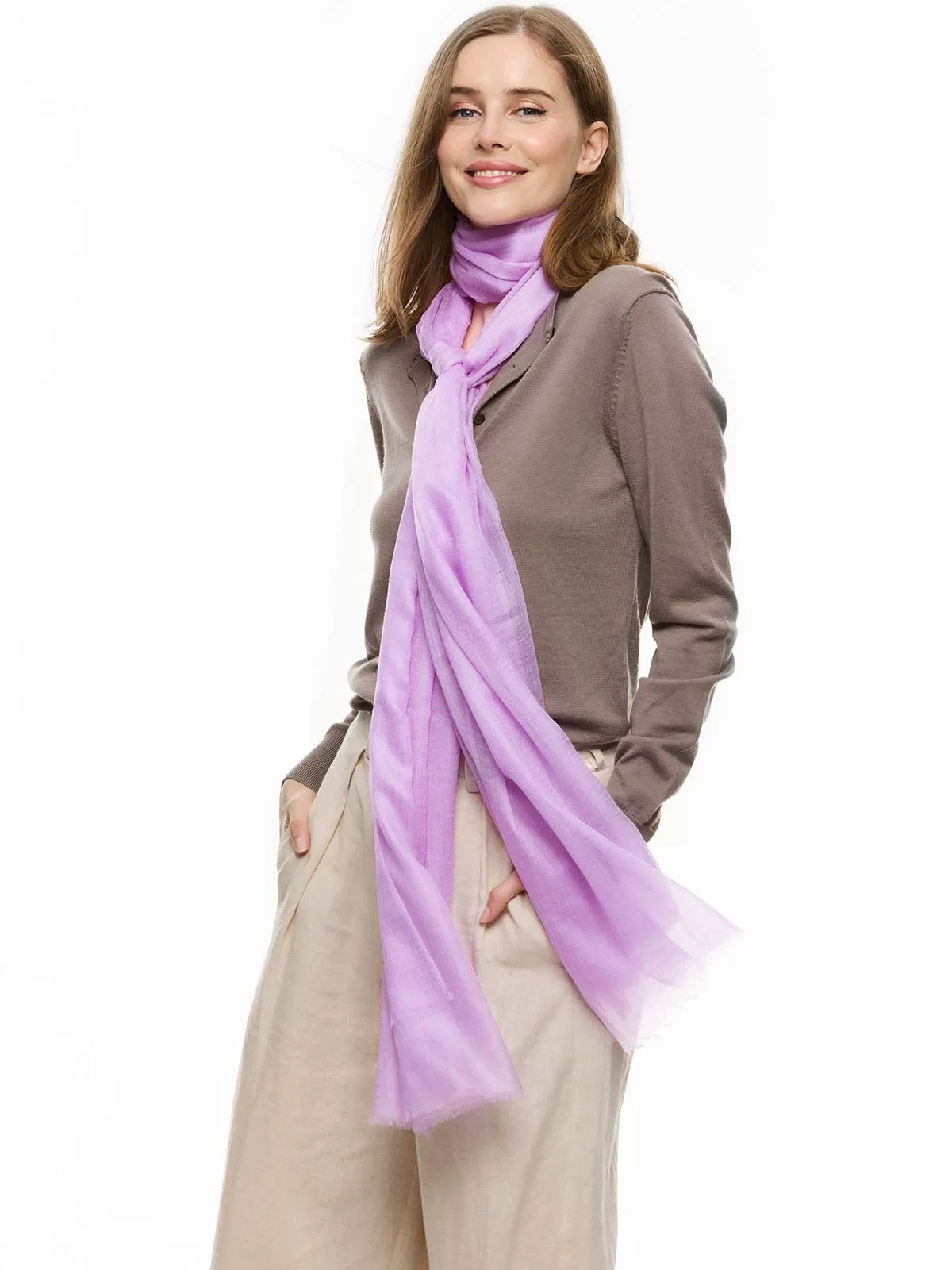 Featherlight Lilac Cashmere Scarf