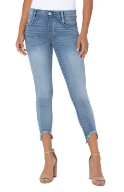 Gia Glider Crop Skinny with Curved Fray Hem