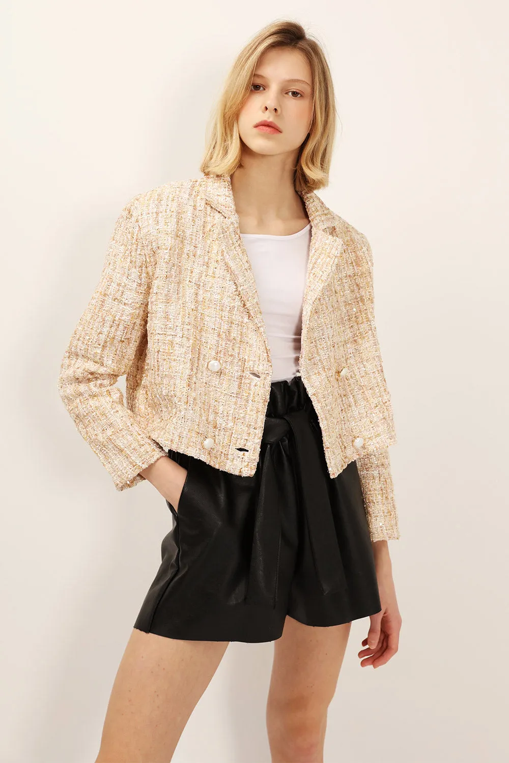 Grace Pearl Button Tweed Jacket