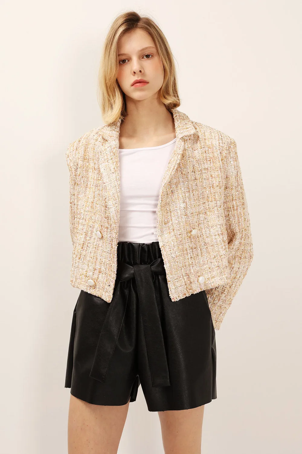 Grace Pearl Button Tweed Jacket