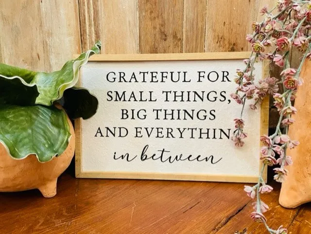 GRATEFUL WOOD FRAMED WALL DECOR