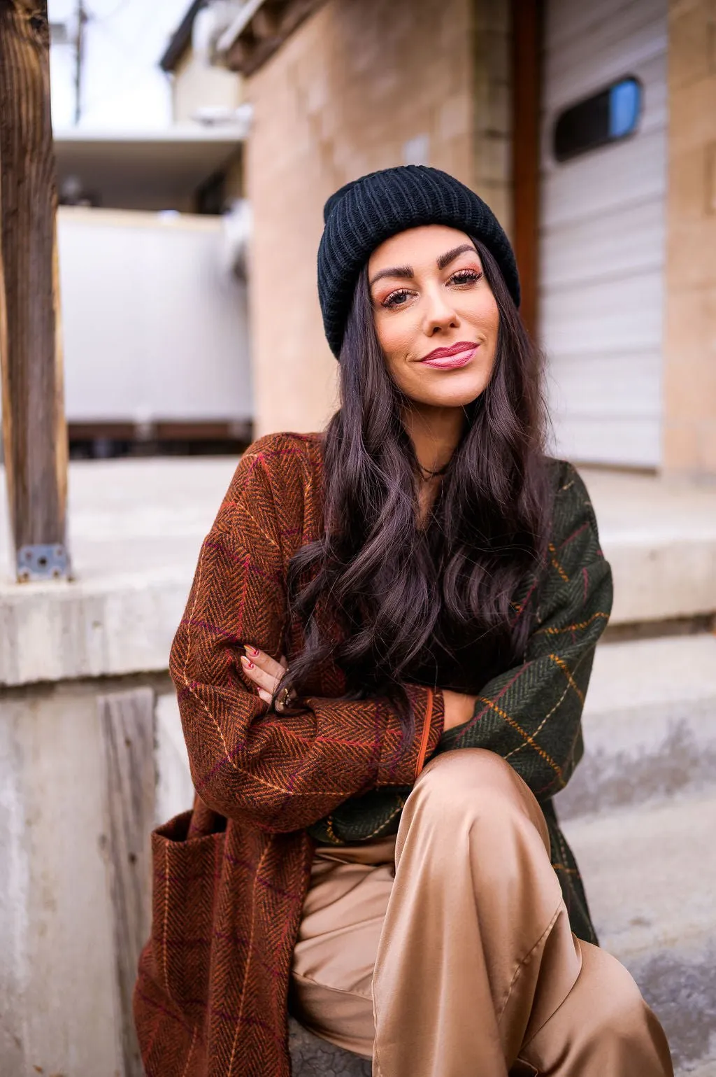 Grunge Chic Beanie in Black