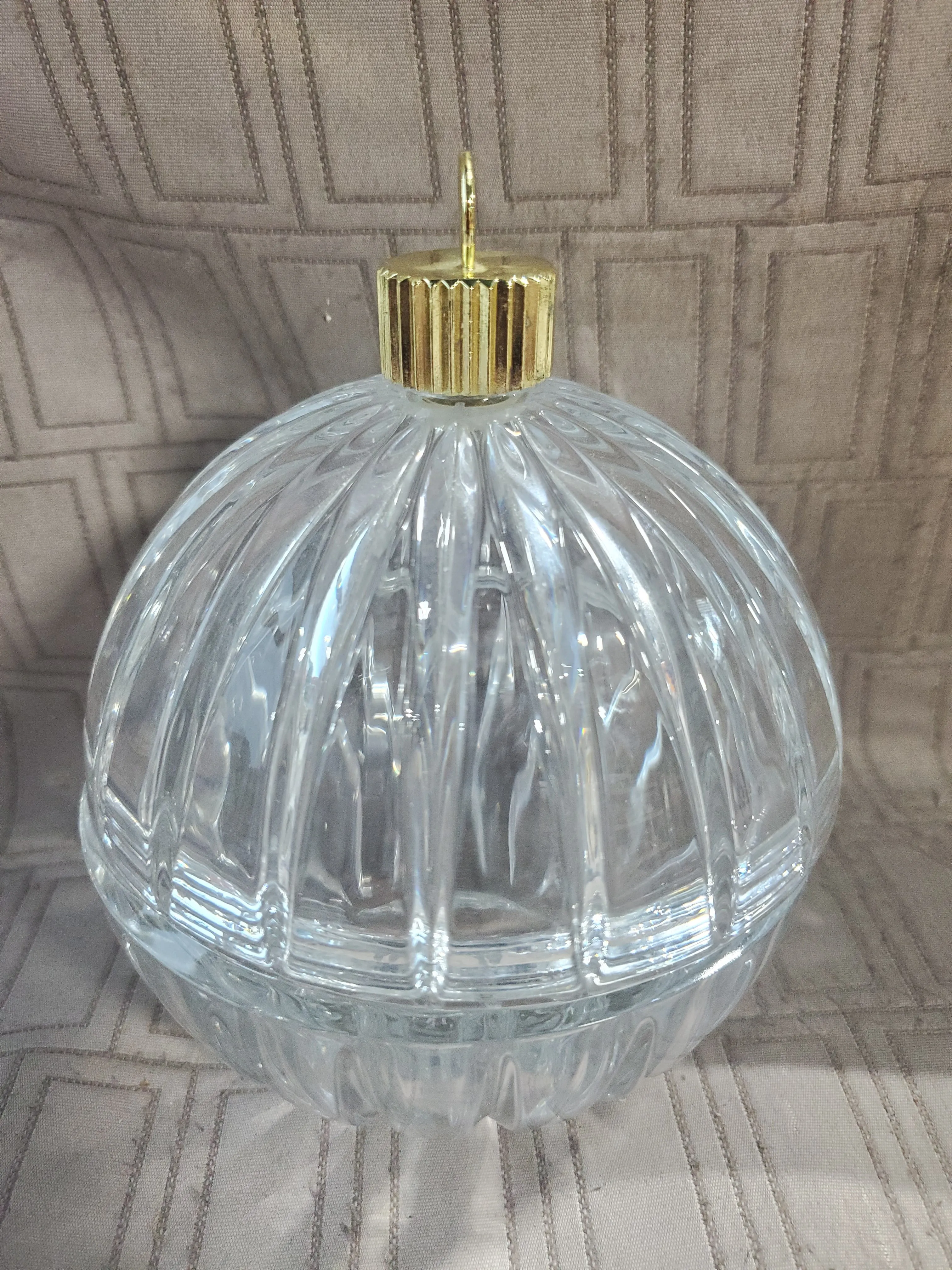 Heavy Clear Glass Ornament Trinket Jar