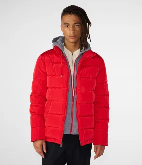 Hooded Puffer Jacket With Bib