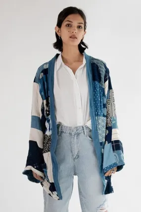 Indigo Patchwork Kimono Jacket Clara