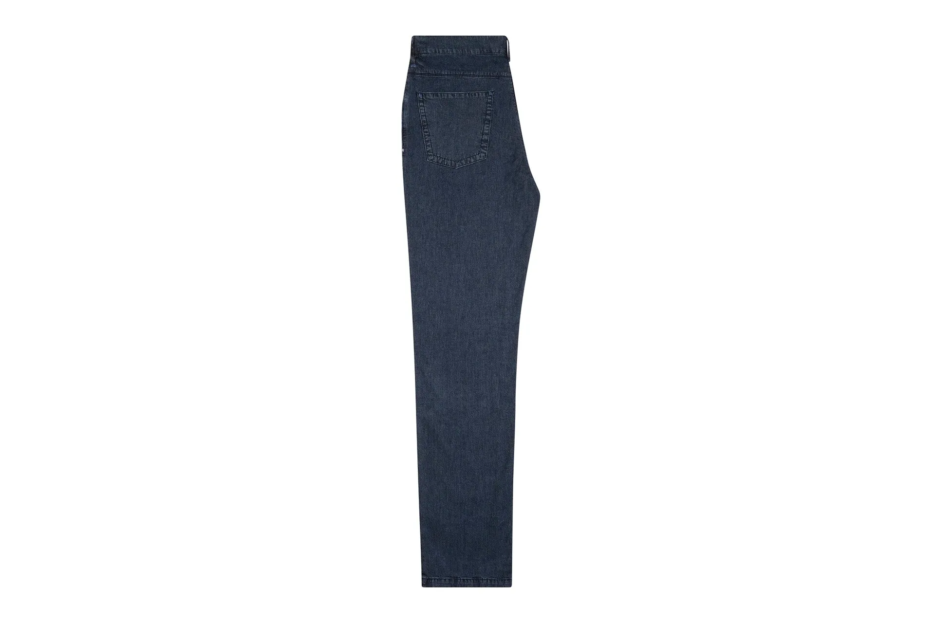 Jeans with Elastic Waistband, Ecru Stitching