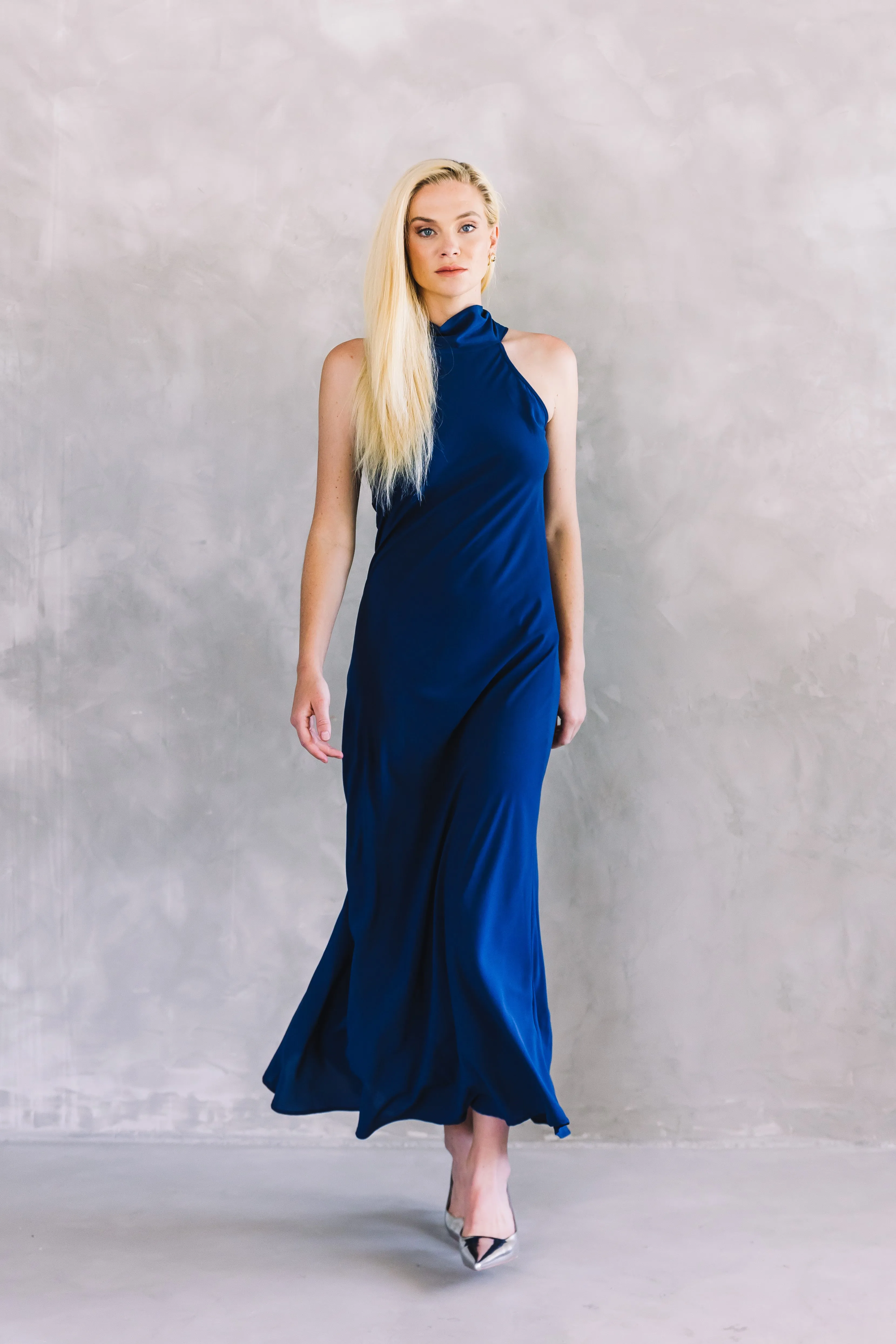 Jenna Halterneck Dress | Blue