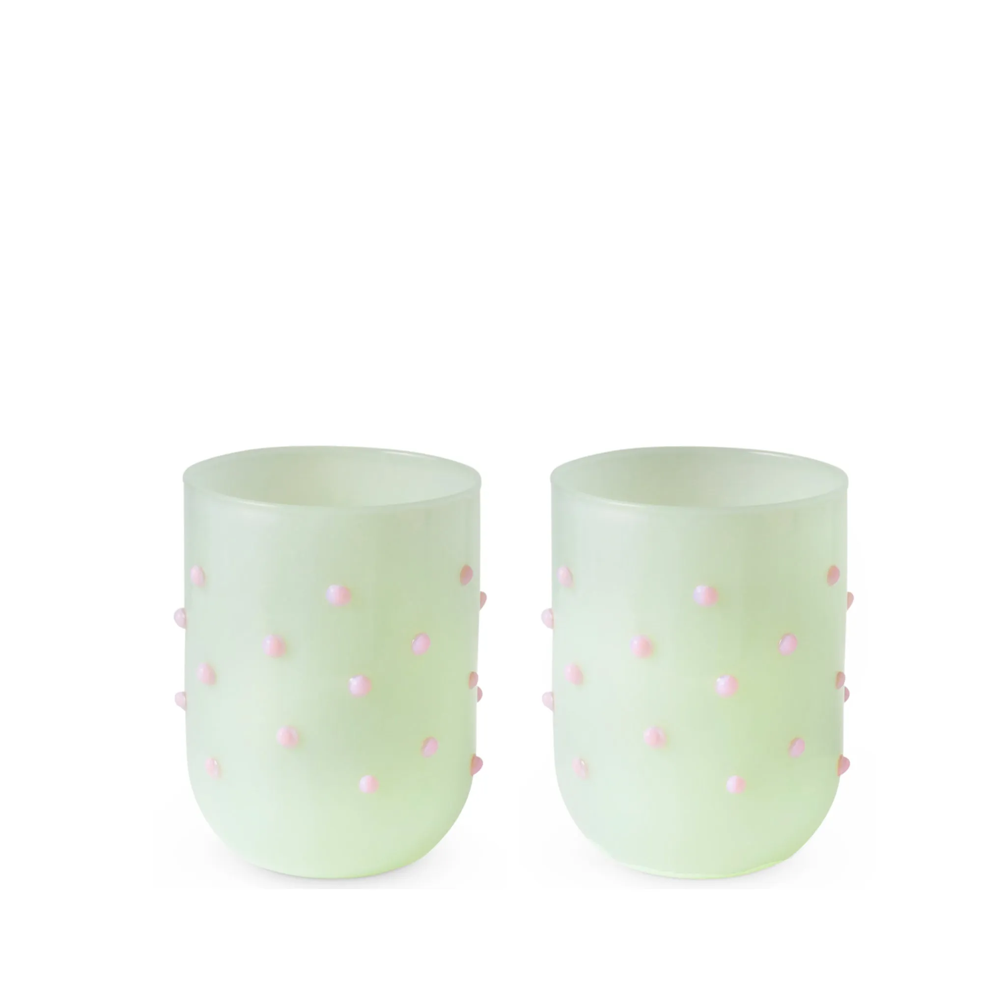 Kip and Co Pistachio Polkadot Short Tumbler Glass