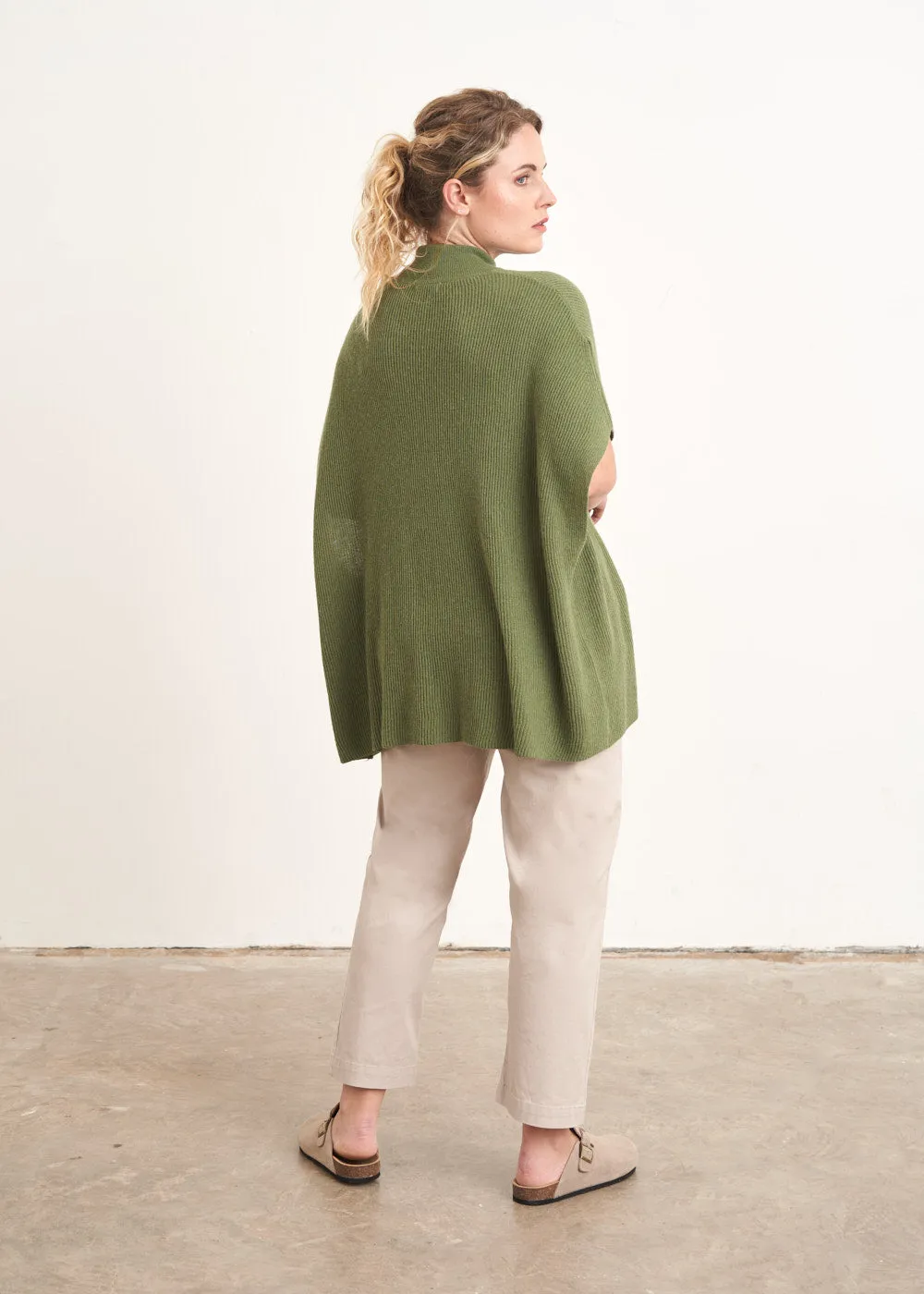 KLARA CAP SLEEVE SWEATER - KHAKI