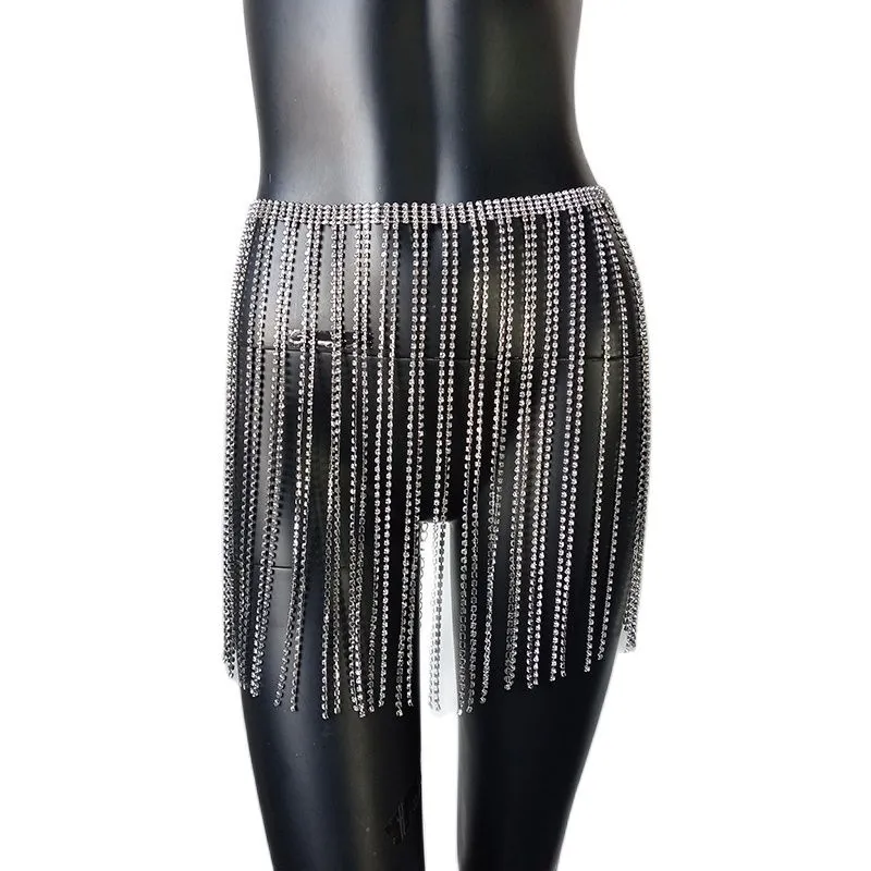 Long Diamond Tassel Mini Skirts