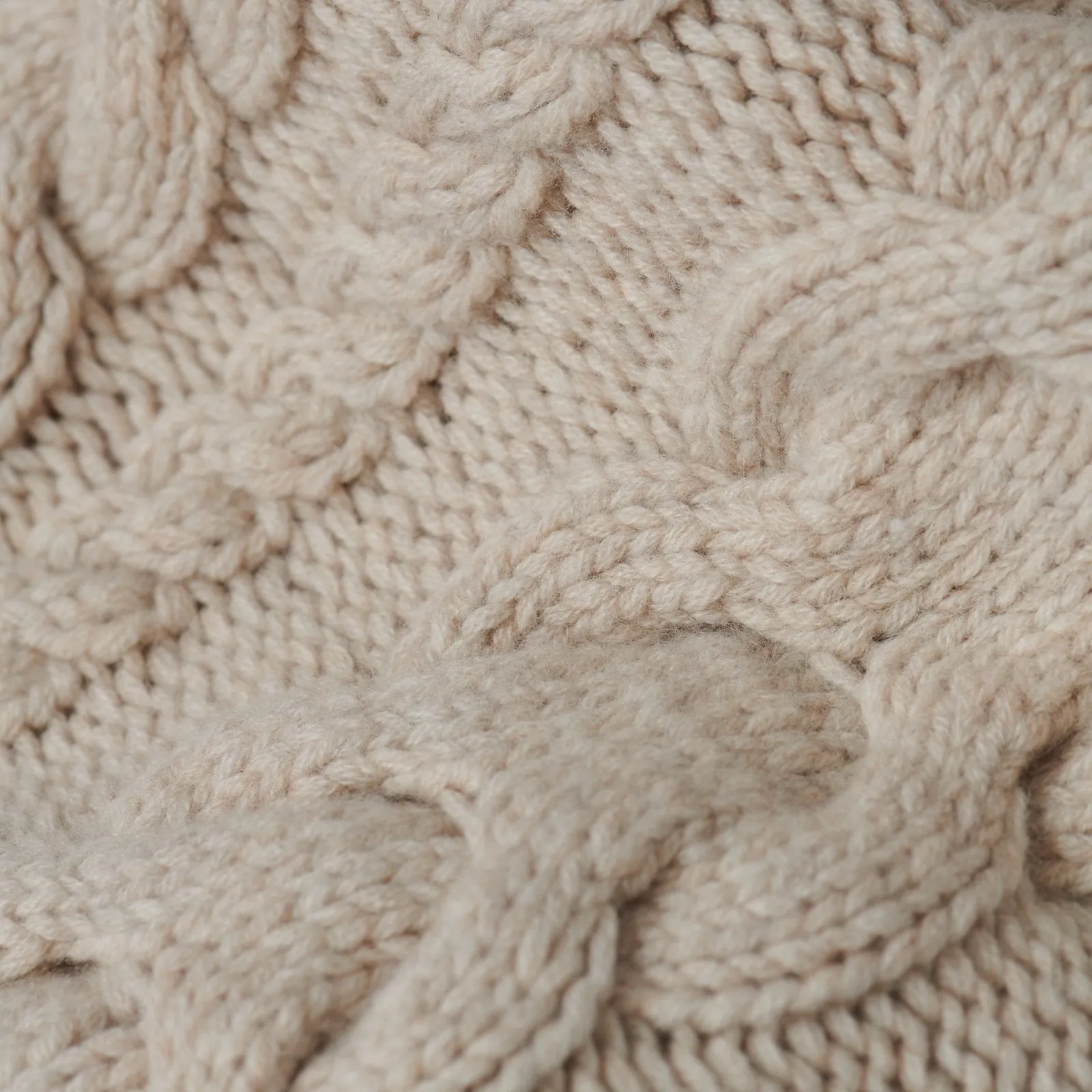 Luxe Cable Knit Wool Blanket