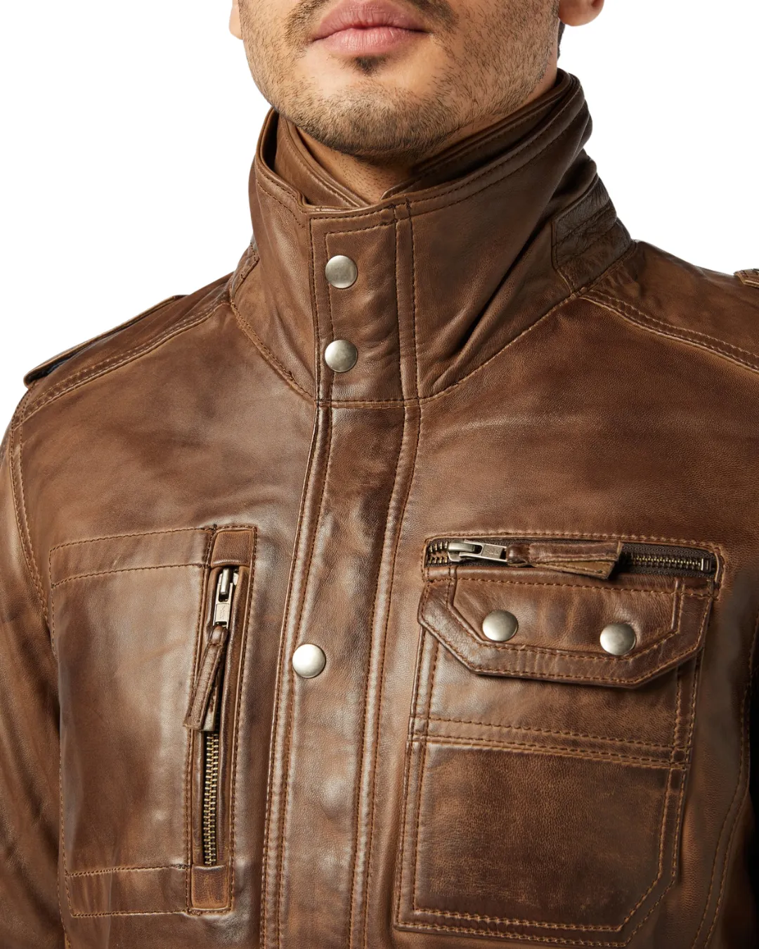 Men's Leather Field Jacket