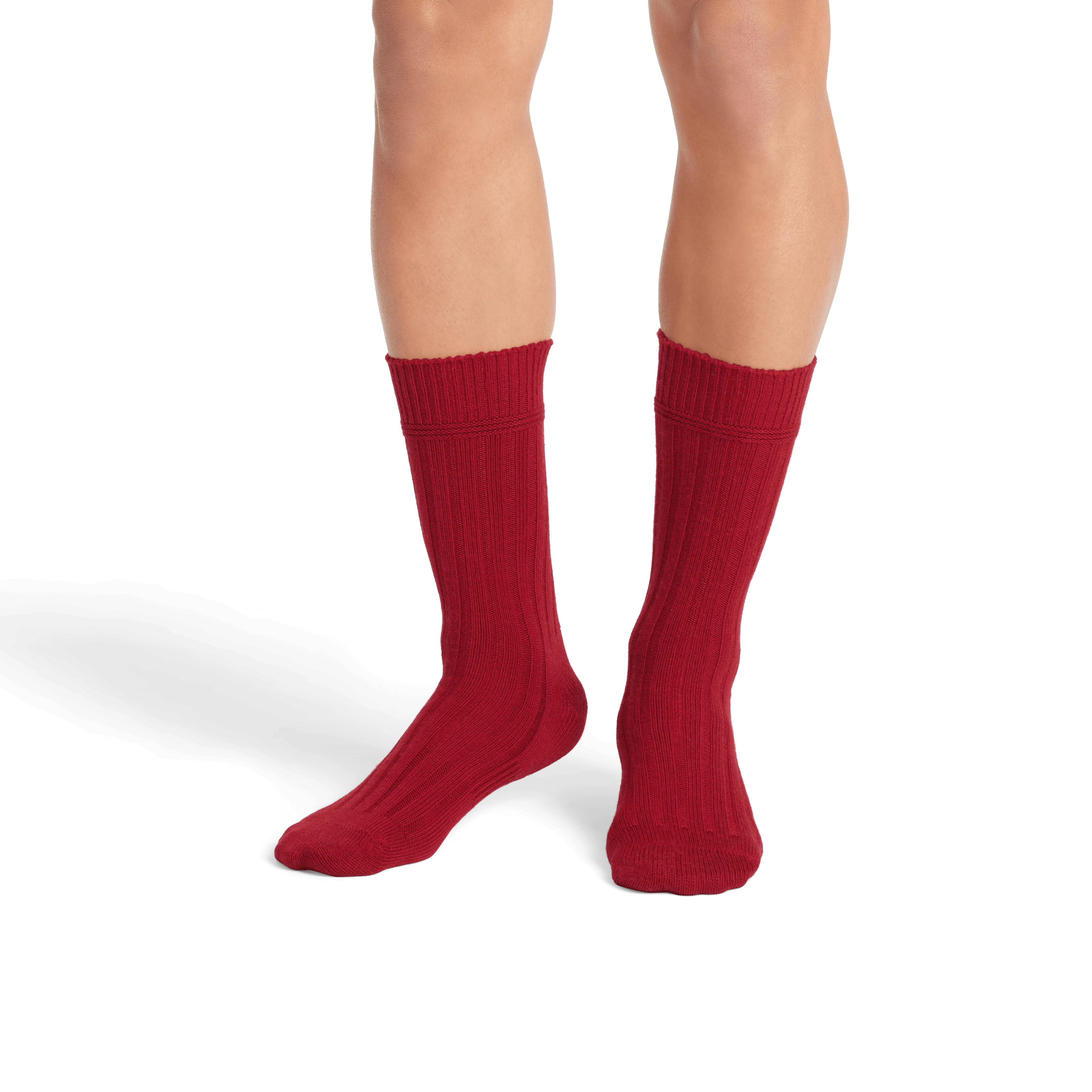 Men's Merino Cashmere Blend Rib Calf Socks