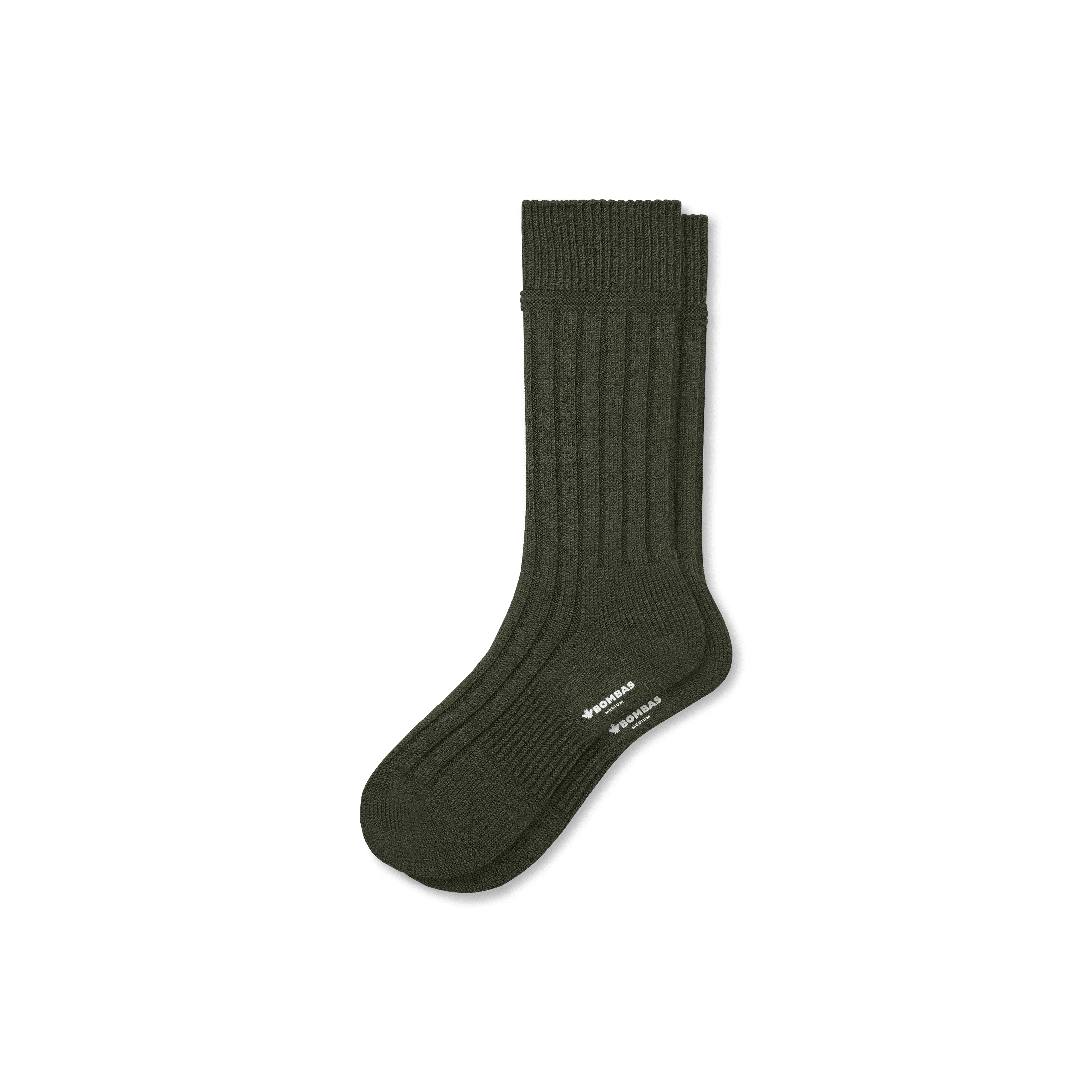 Men's Merino Cashmere Blend Rib Calf Socks