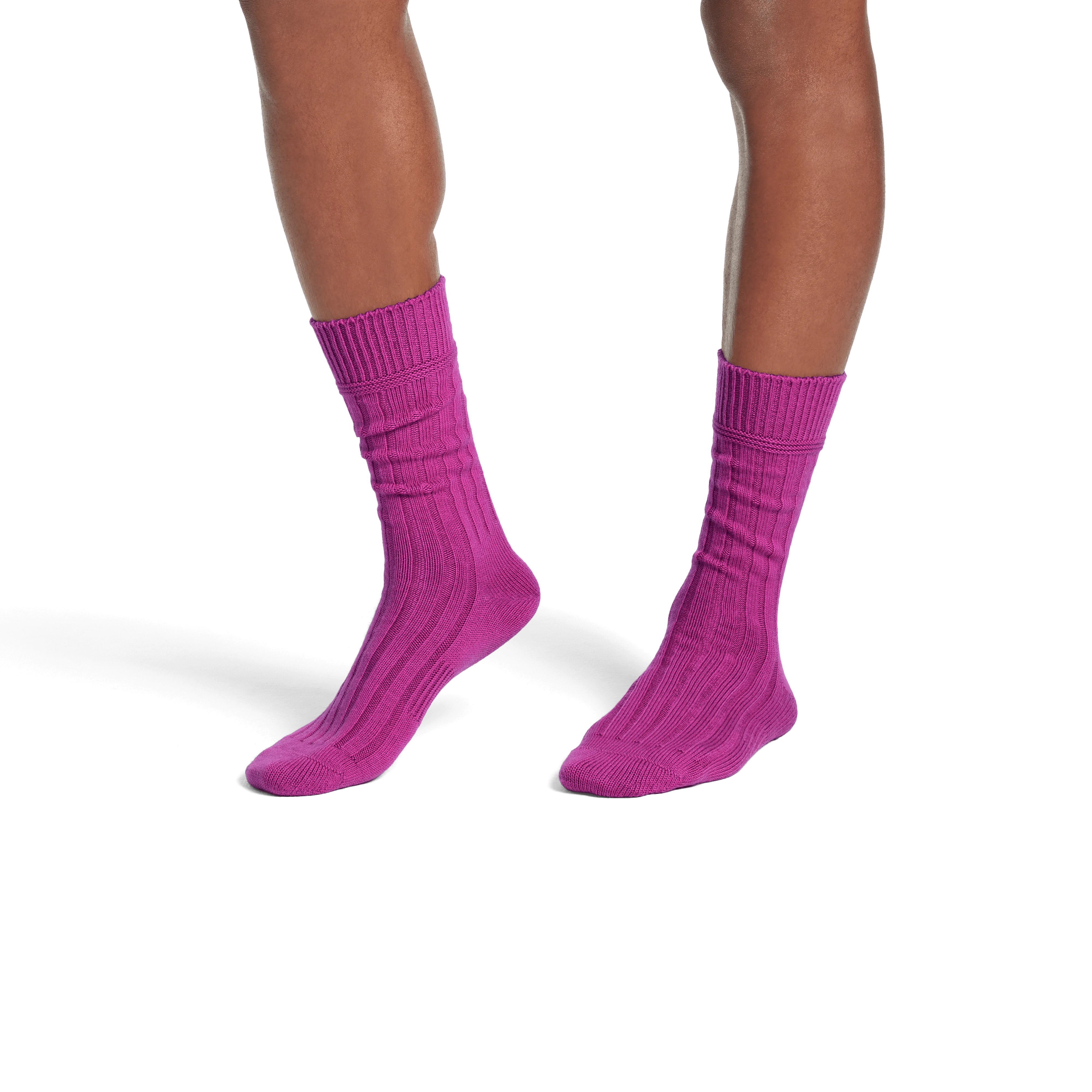 Men's Merino Cashmere Blend Rib Calf Socks