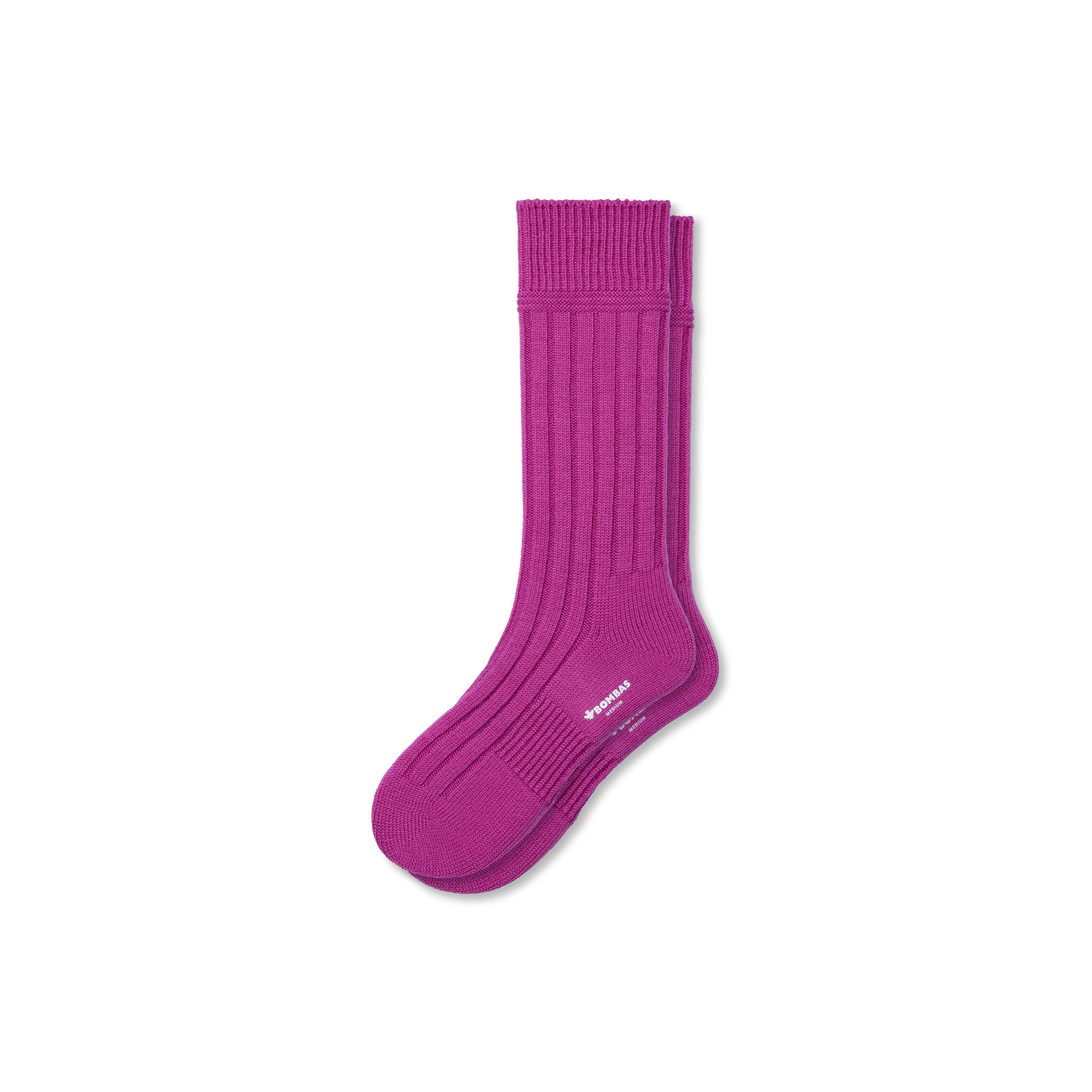 Men's Merino Cashmere Blend Rib Calf Socks