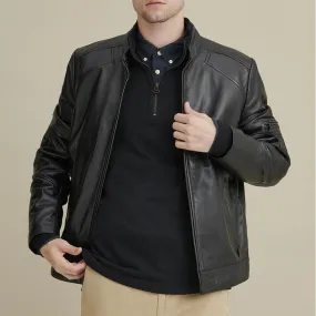 Men's Moto Biker Leather Jacket