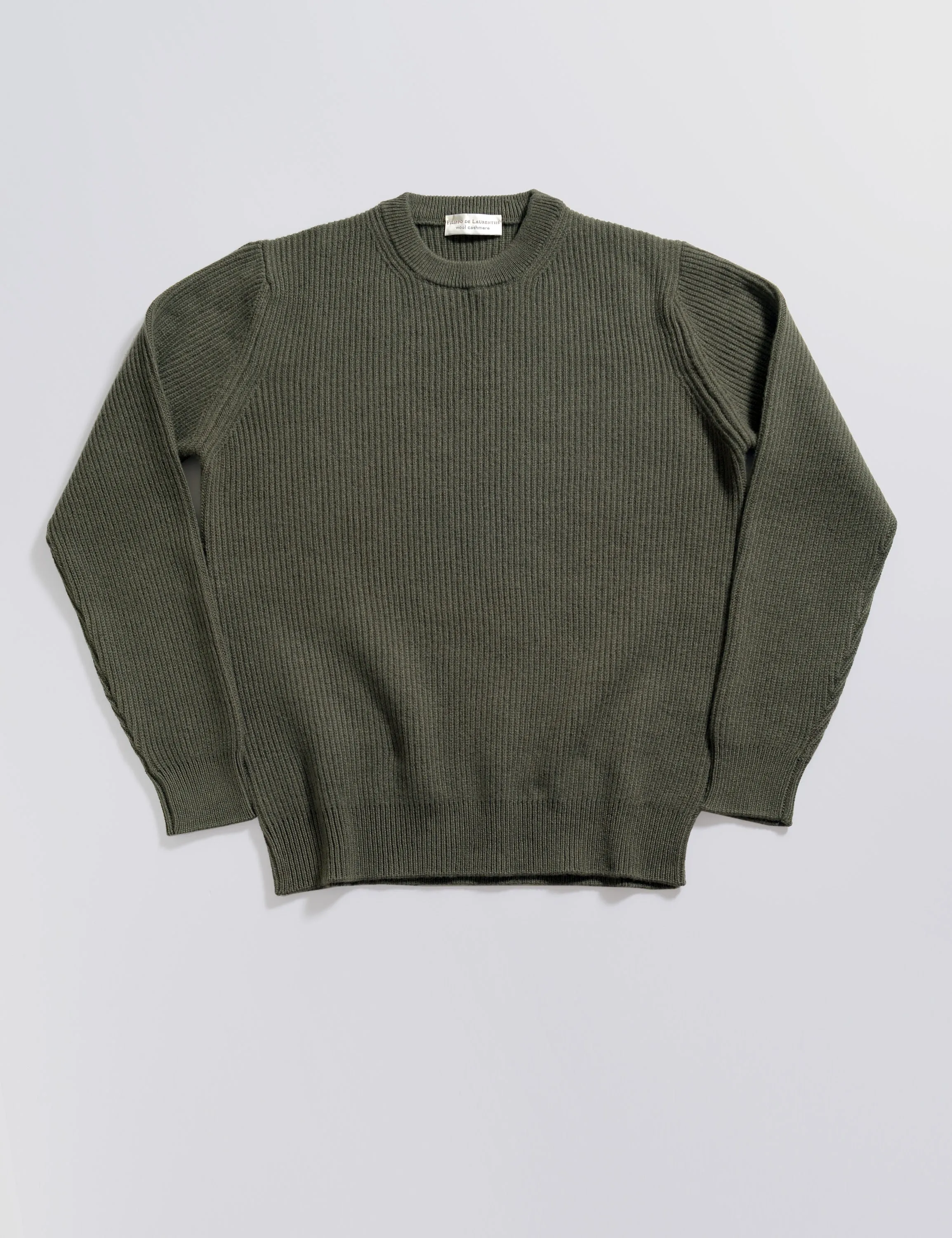 Merino Cashmere Fisherman Sweater - Loden