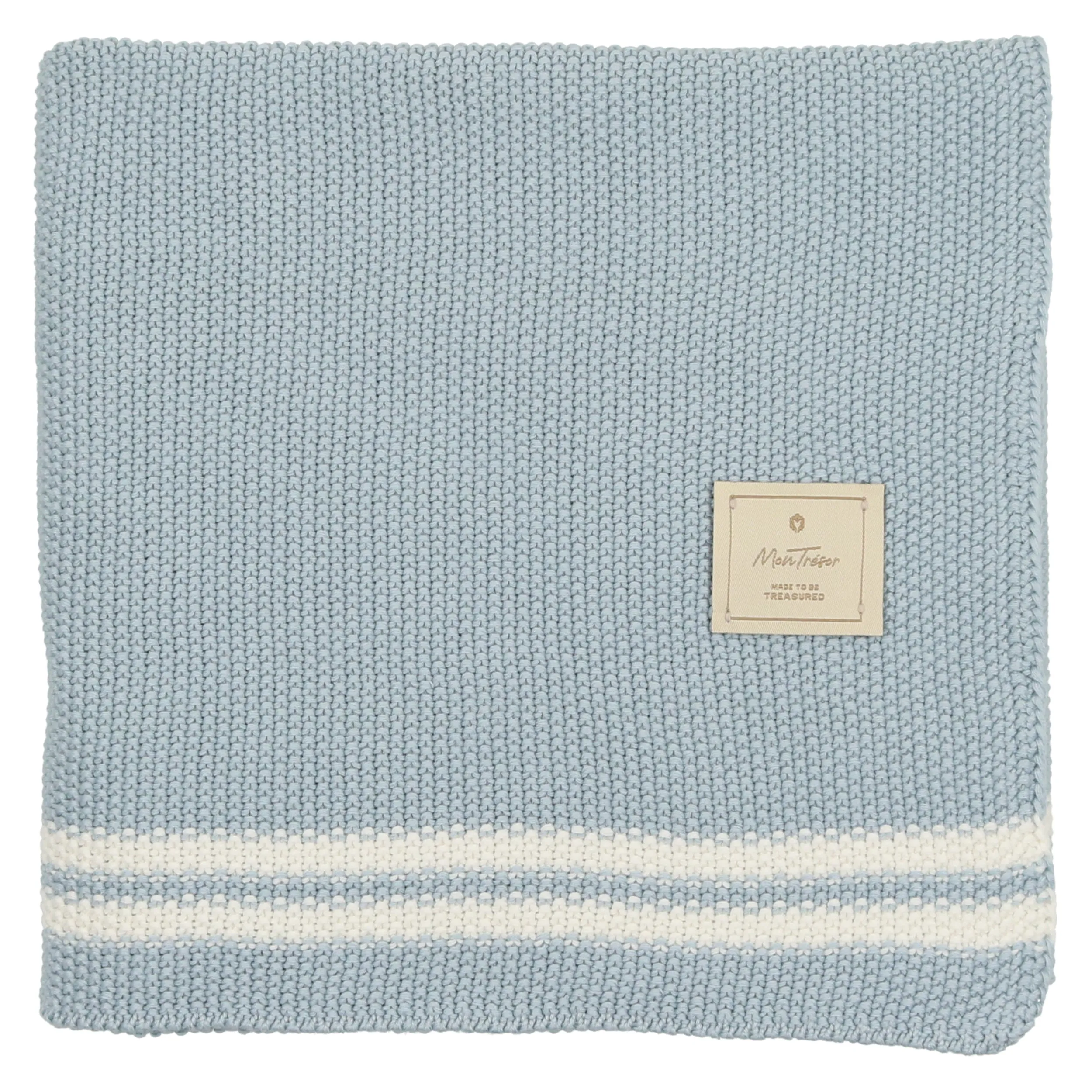 Mon Tresor Baby Duo Stripe Chunky Knit Blanket