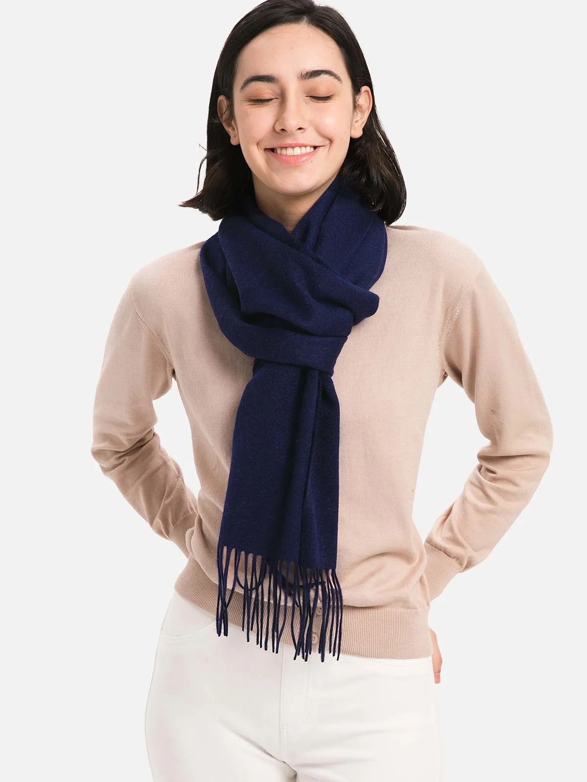 Navy Blue Cashmere Scarf