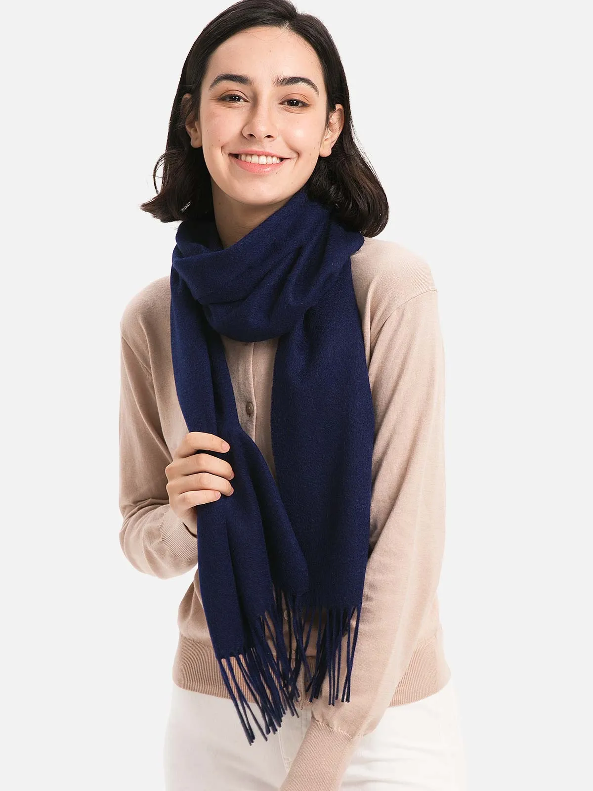 Navy Blue Cashmere Scarf