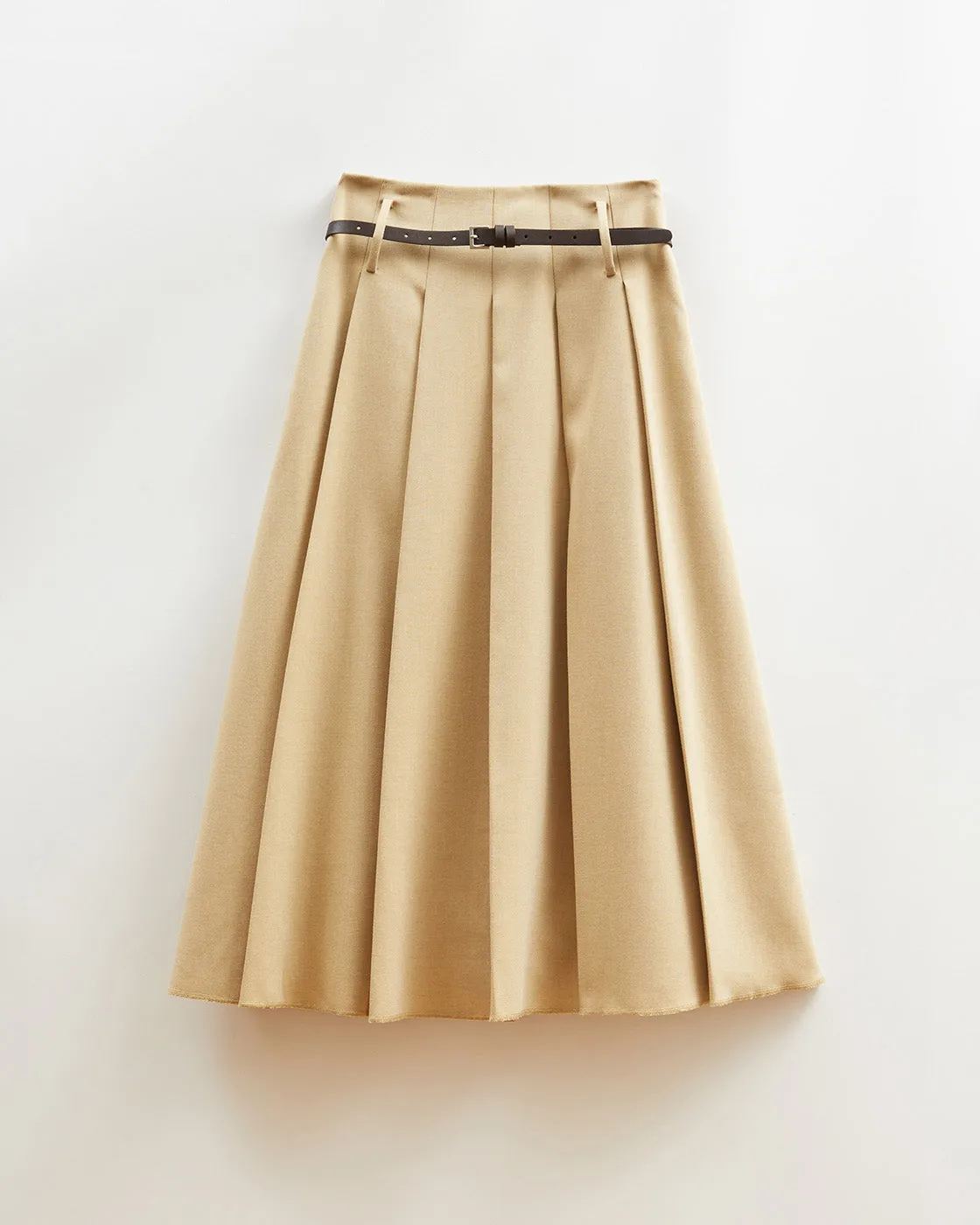 Odette Skirt Tencel Blend Suiting Beige