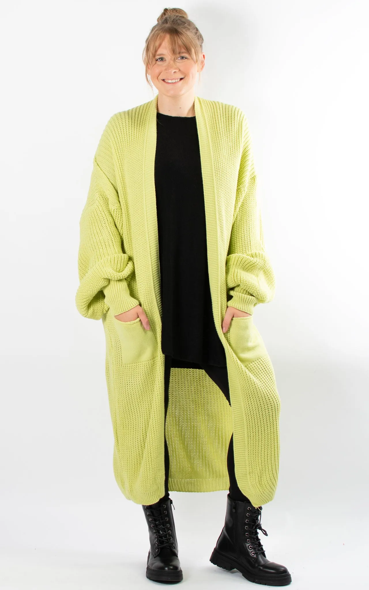 Ottie Oversized Cardigan | Lime