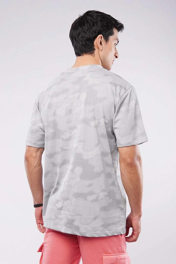 Oversized Camouflage T-Shirt - Grey