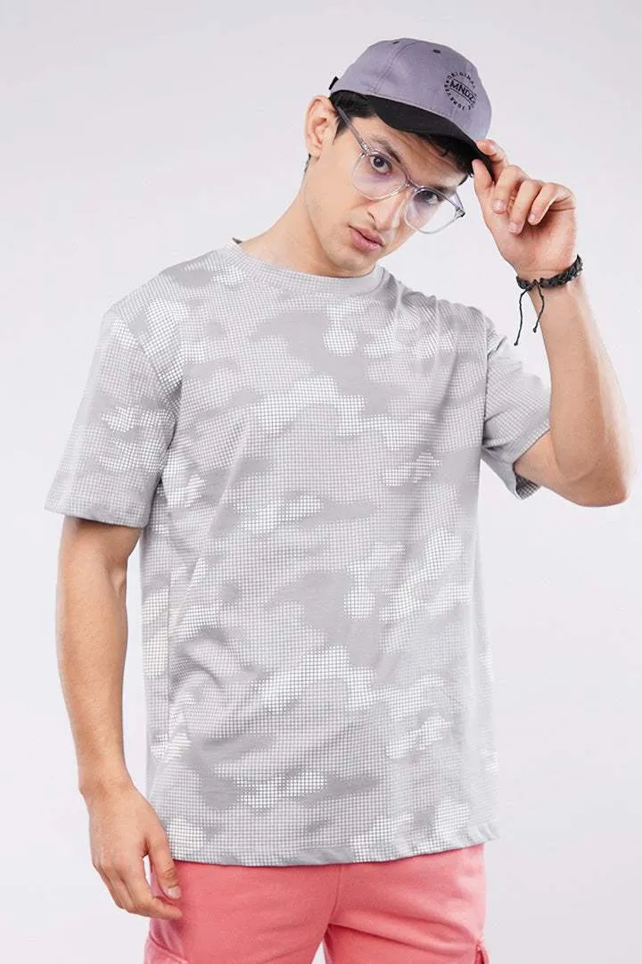 Oversized Camouflage T-Shirt - Grey