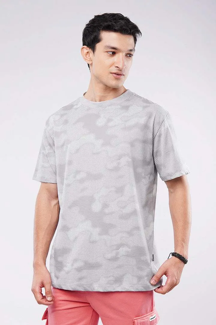 Oversized Camouflage T-Shirt - Grey