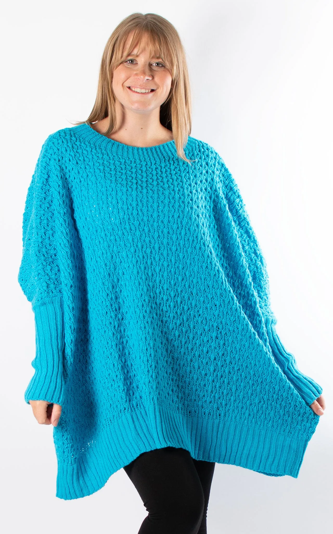 Oversized Chunky Knit Jumper | Aqua