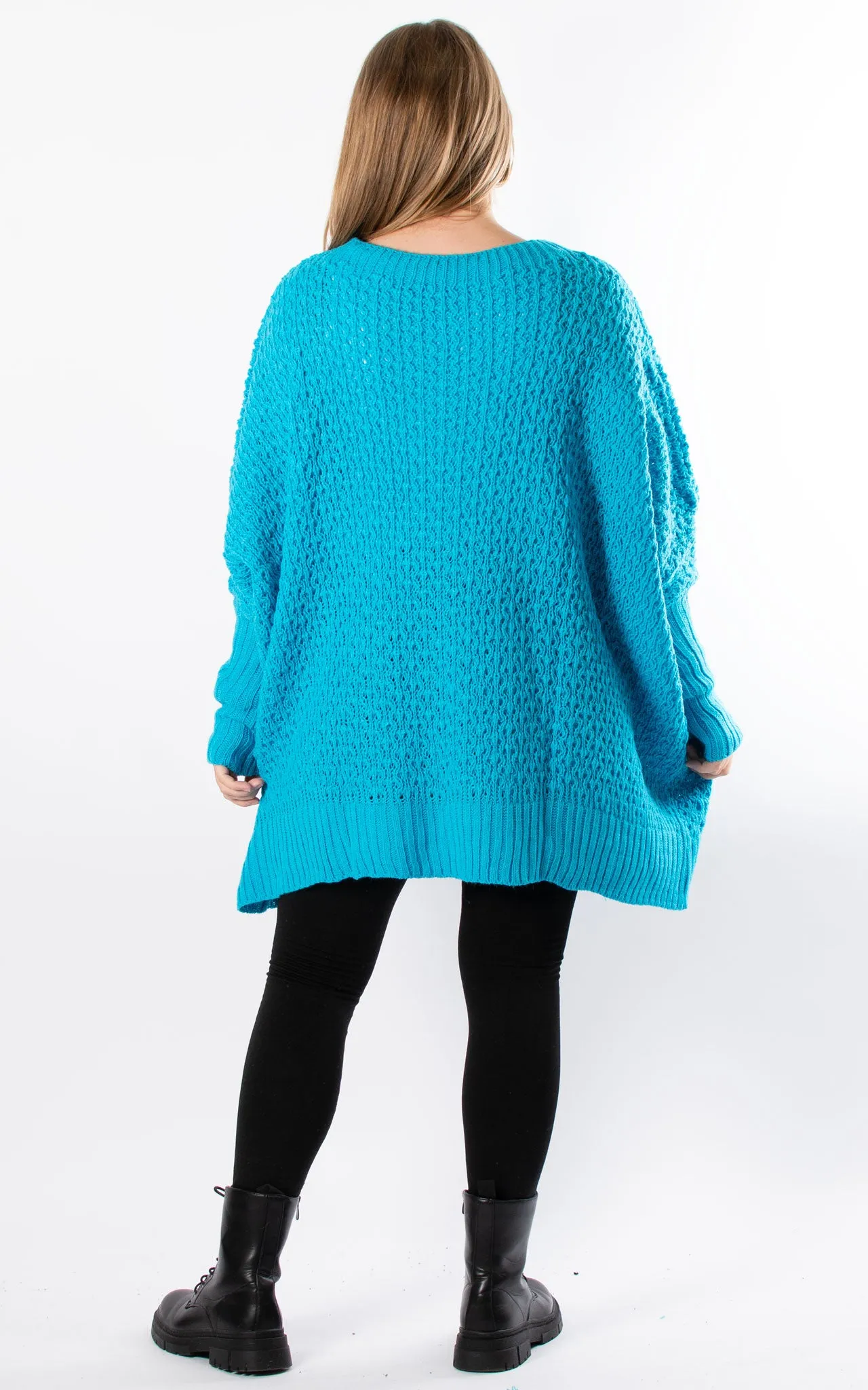 Oversized Chunky Knit Jumper | Aqua