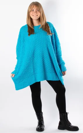 Oversized Chunky Knit Jumper | Aqua