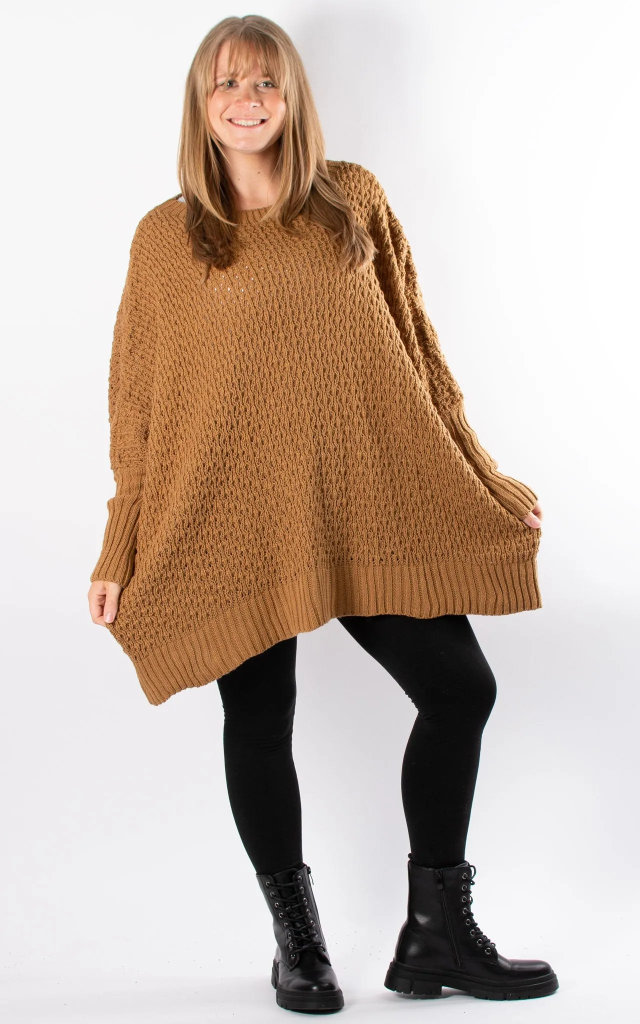 Oversized Chunky Knit Jumper | Camel