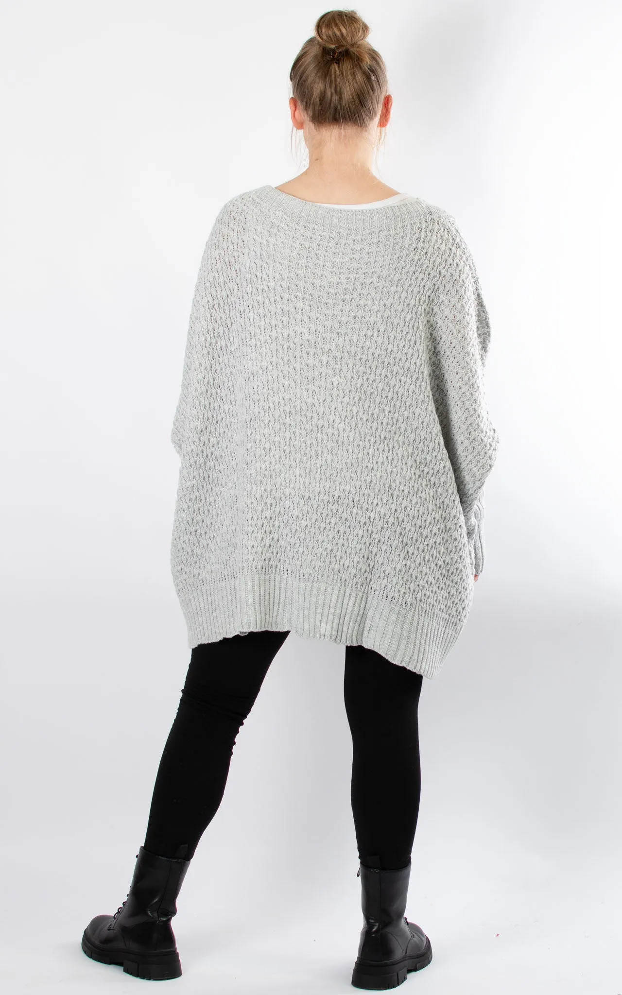 Oversized Chunky Knit Jumper | Grey